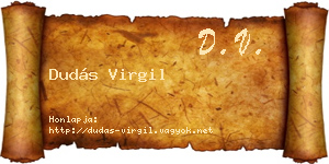 Dudás Virgil névjegykártya